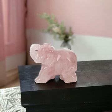 Rosenkvarts elefant 4 cm