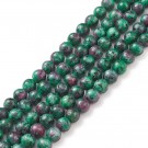Rubin i Zoizitt perler 8-9 mm thumbnail