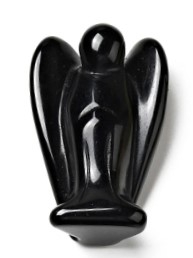 Svart obsidian engel 4 cm