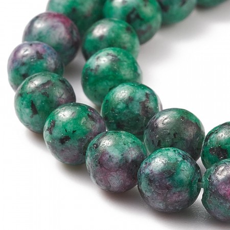 Rubin i Zoizitt perler 8-9 mm